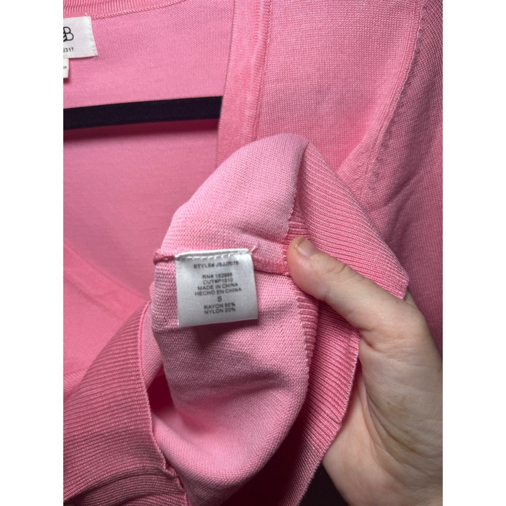 NWOT Tulip B Cropped Button Front Cardigan Women's Small Pink V-Neck Preppy - Picture 6 of 6